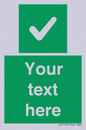 IV7139: Custom green background, green square with tick sign
