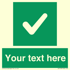IV7139: Custom green background, green square with tick sign