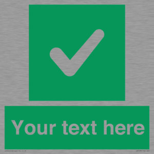 IV7139: Custom green background, green square with tick sign