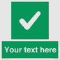 IV7139: Custom green background, green square with tick sign