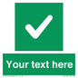 IV7139: Custom green background, green square with tick sign