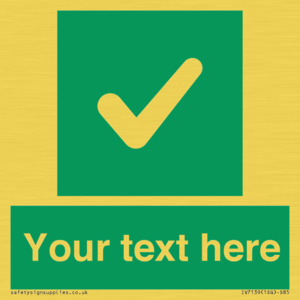 IV7139: Custom green background, green square with tick sign