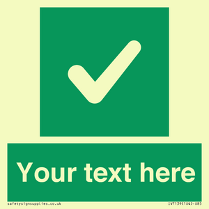 IV7139: Custom green background, green square with tick sign