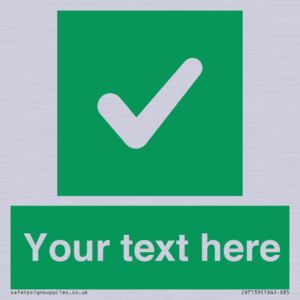 IV7139: Custom green background, green square with tick sign
