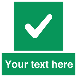 IV7139: Custom green background, green square with tick sign