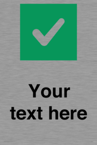 IV7140: Custom plain background, green square with tick sign