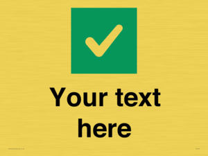 IV7140: Custom plain background, green square with tick sign