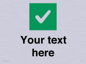 IV7140: Custom plain background, green square with tick sign