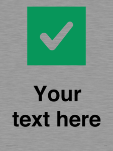 IV7140: Custom plain background, green square with tick sign