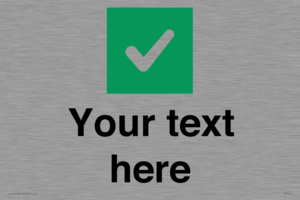 IV7140: Custom plain background, green square with tick sign