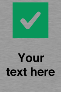 IV7140: Custom plain background, green square with tick sign