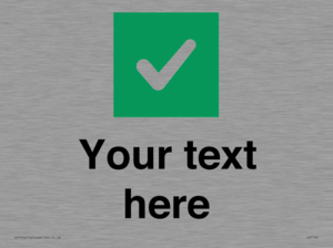 IV7140: Custom plain background, green square with tick sign