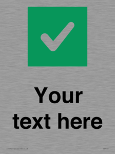 IV7140: Custom plain background, green square with tick sign