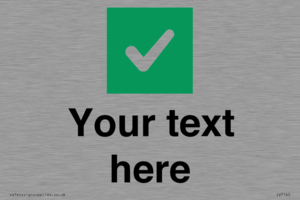 IV7140: Custom plain background, green square with tick sign