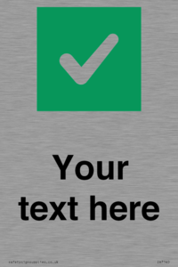 IV7140: Custom plain background, green square with tick sign