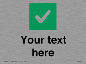 IV7140: Custom plain background, green square with tick sign
