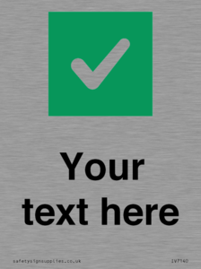IV7140: Custom plain background, green square with tick sign