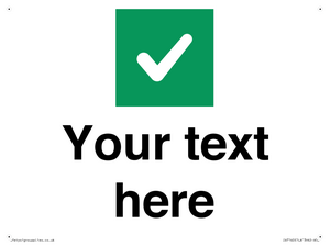 IV7140: Custom plain background, green square with tick sign