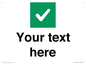 IV7140: Custom plain background, green square with tick sign