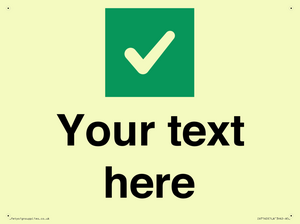 IV7140: Custom plain background, green square with tick sign