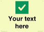 IV7140: Custom plain background, green square with tick sign