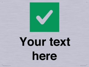 IV7140: Custom plain background, green square with tick sign