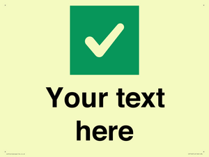 IV7140: Custom plain background, green square with tick sign