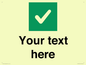 IV7140: Custom plain background, green square with tick sign