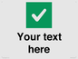 IV7140: Custom plain background, green square with tick sign