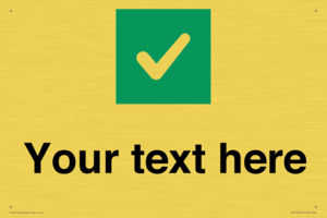 IV7140: Custom plain background, green square with tick sign