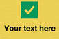 IV7140: Custom plain background, green square with tick sign