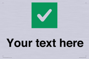 IV7140: Custom plain background, green square with tick sign