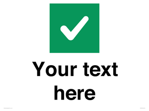 IV7140: Custom plain background, green square with tick sign