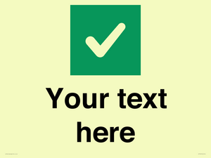 IV7140: Custom plain background, green square with tick sign
