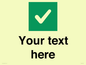 IV7140: Custom plain background, green square with tick sign