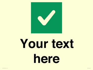 IV7140: Custom plain background, green square with tick sign