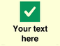 IV7140: Custom plain background, green square with tick sign