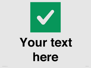IV7140: Custom plain background, green square with tick sign