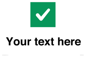 IV7140: Custom plain background, green square with tick sign