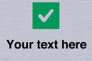 IV7140: Custom plain background, green square with tick sign