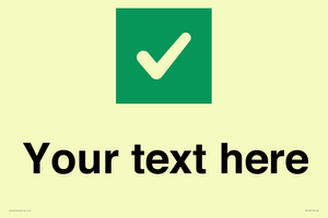 IV7140: Custom plain background, green square with tick sign