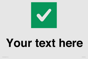 IV7140: Custom plain background, green square with tick sign