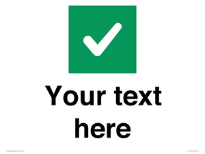 IV7140: Custom plain background, green square with tick sign