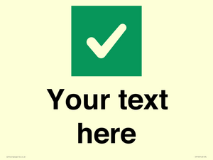 IV7140: Custom plain background, green square with tick sign