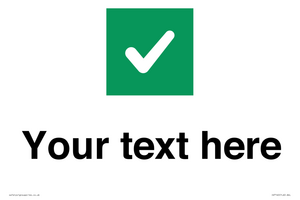 IV7140: Custom plain background, green square with tick sign