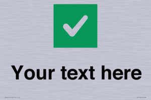 IV7140: Custom plain background, green square with tick sign