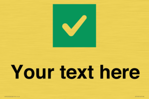 IV7140: Custom plain background, green square with tick sign