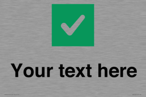 IV7140: Custom plain background, green square with tick sign