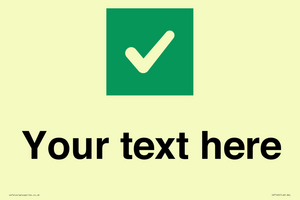 IV7140: Custom plain background, green square with tick sign