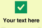 IV7140: Custom plain background, green square with tick sign